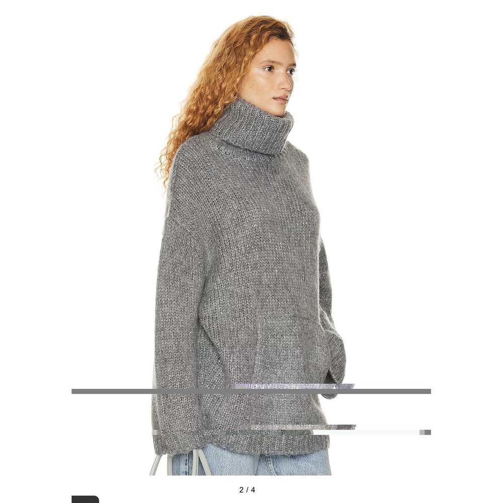Helsa Janin‎ Turtleneck Sweater Medium Wool Alpaca Kangaroo Pocket Oversized Fit - Picture 2 of 14